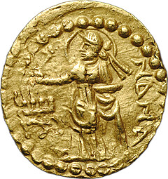 Монета Динар 151-190 NANA Хувишка I Кушанское царство