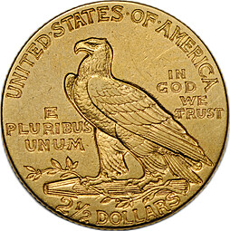 Монета 2 1/2 доллара 1913 США