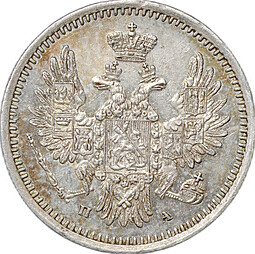 Монета 5 копеек 1851 СПБ ПА