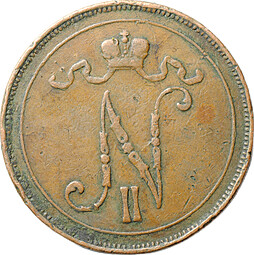 Монета 10 пенни 1907 Русская Финляндия