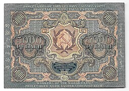Банкнота 5000 рублей 1919 в/з волны, Бубякин