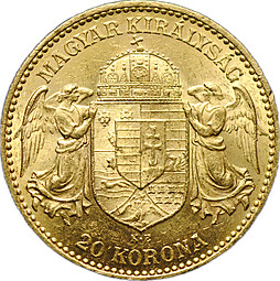 Монета 20 крон 1902 Венгрия