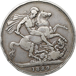 Монета 1 крона 1889 Великобритания