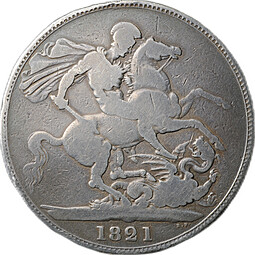 Монета 1 крона 1821 Великобритания