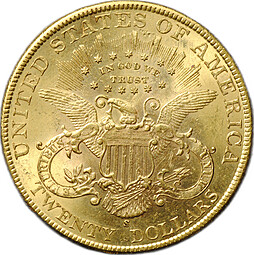 Монета 20 долларов 1900 S Сан-Франциско США