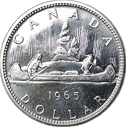 Монета 1 доллар 1965 Канада