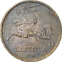 Монета 10 лит 1936 Литва