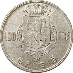 Монета 100 франков 1951 BELGIE Бельгия