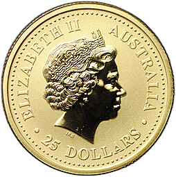 Монета 25 долларов 2003 Год козы Лунар Австралия