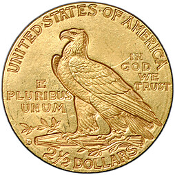Монета 2 1/2 доллара 1914 D Денвер США