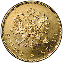Монета 20 марок 1910 L Русская Финляндия