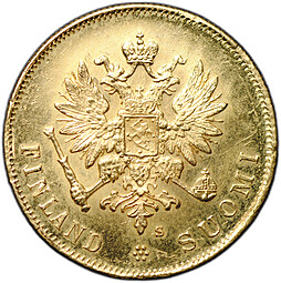 Монета 10 марок 1913 S Русская Финляндия