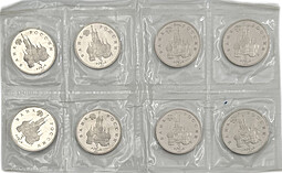 Сцепка 3 рубля 1992 ЛМД Александр Невский PROOF 8 монет в оригинальной запайке