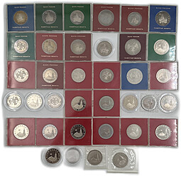 Полный набор (комплект) 1, 3, 5 рублей 1992-1995 Молодая Россия 36 монет PROOF / АЦ