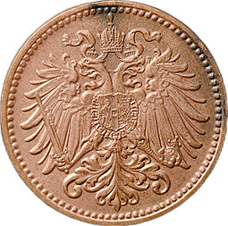 Монета 1 геллер 1910 Австрия