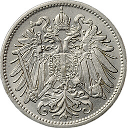 Монета 20 геллеров 1907 Австрия