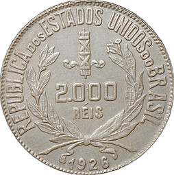 Монета 2000 реалов (рейс) 1926 Бразилия