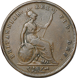 Монета 1 пенни 1825 Великобритания