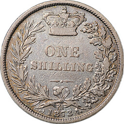 Монета 1 шиллинг 1873 Великобритания