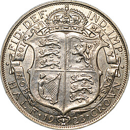 Монета 1/2 кроны 1923 Великобритания