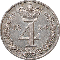 Монета 4 пенса 1824 Великобритания