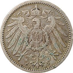 Монета 1 марка 1896 A - Берлин Германия