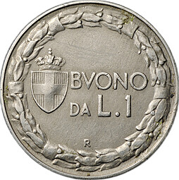 Монета 1 лира 1922 Италия