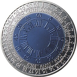 Монета 1 лат 2004 Монета времени Латвия