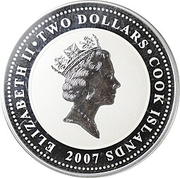 Монета 2 доллара 2007 Приключения Шерлока Холмса - Собака Баскервилей Острова Кука