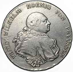 Монета 1 рейхсталер (талер) 1789 А Пруссия Германия