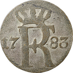 Монета 1/24 талера 1783 A - Берлин. звезды Пруссия Германия