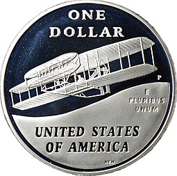 Монета 1 доллар 2003 P 100 лет первому полету США