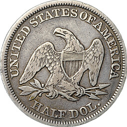 Монета 1/2 доллара 1858 Филадельфия США