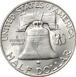Монета 1/2 доллара 1959 Бен Франклин Филадельфия США