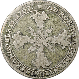 Монета 20 крейцеров 1767 Франкфурт