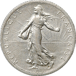 Монета 1 франк 1917 Франция