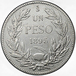 Монета 1 песо 1895 Чили
