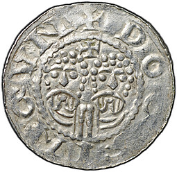 Монета Денарий 1068-1077 Экберт II Доккум Фрисландия Нидерланды