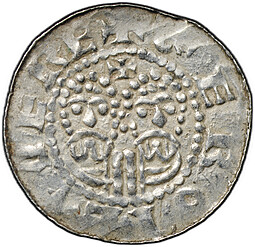 Монета Денарий 1068-1077 Экберт II Гаррелсвер Фрисландия Нидерланды