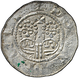 Монета Денарий 1068-1077 Экберт II Доккум Фрисландия Нидерланды