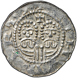 Монета Денарий 1068-1077 Экберт II Леуварден Фрисландия Нидерланды