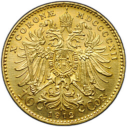 Монета 10 крон 1912 Австрия