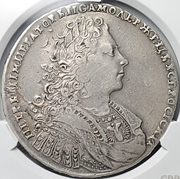 Монета 1 рубль 1728 слаб CPRC VF Det.