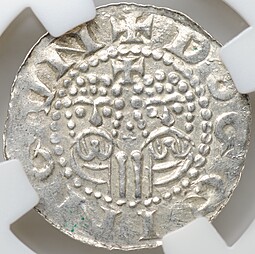 Монета Денарий 1068-1077 Экберт II Доккум Фрисландия Нидерланды слаб ННР MS 63