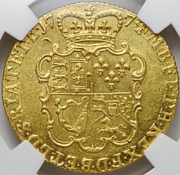 Монета 1 гинея 1774 Великобритания слаб ННР MS 62