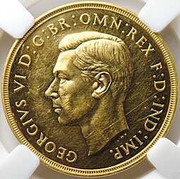 Монета 2 фунта (соверена) 1937 PROOF Великобритания слаб ННР PF 60