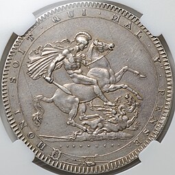 Монета 1 крона 1819 LX Великобритания слаб ННР AU 53