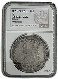 Монета 1 экю 1783 A Париж Франция слаб CPRC XF Det.