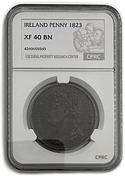 Монета 1 пенни 1823 Ирландия слаб CPRC XF 40 BN