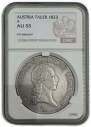 Монета 1 талер 1823 A Вена Австрия слаб CPRC AU 55